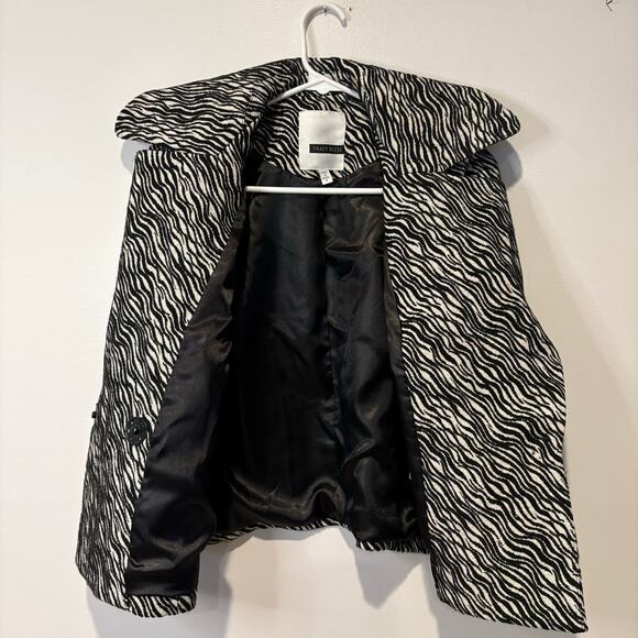 Tracy Reese Women's Blazer Animal Print Zebra Black & White Petite EUC - Picture 7 of 7